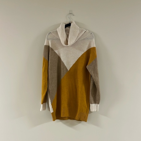 Silverflint Fall Colorblock Turtleneck Sweater Dress Sz Large - Picture 1 of 6